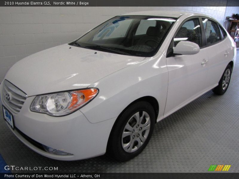 Nordic White / Beige 2010 Hyundai Elantra GLS