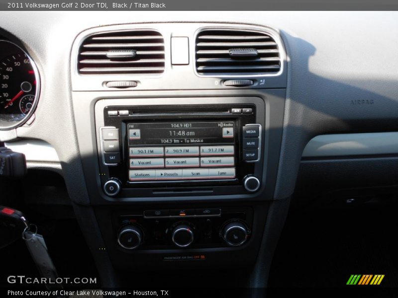 Black / Titan Black 2011 Volkswagen Golf 2 Door TDI
