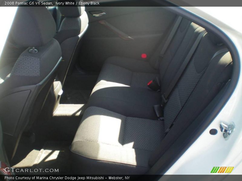Ivory White / Ebony Black 2008 Pontiac G6 V6 Sedan