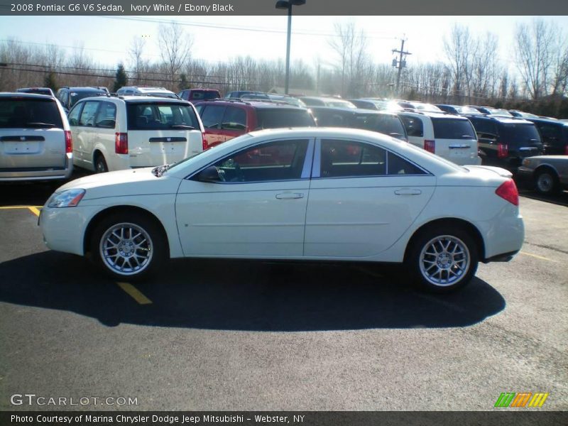 Ivory White / Ebony Black 2008 Pontiac G6 V6 Sedan