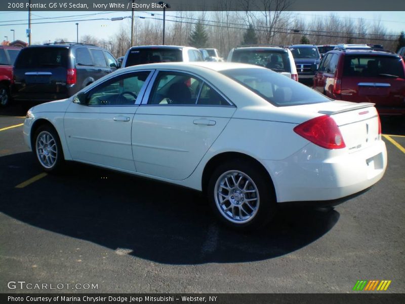 Ivory White / Ebony Black 2008 Pontiac G6 V6 Sedan