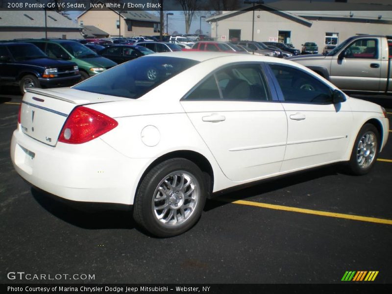 Ivory White / Ebony Black 2008 Pontiac G6 V6 Sedan