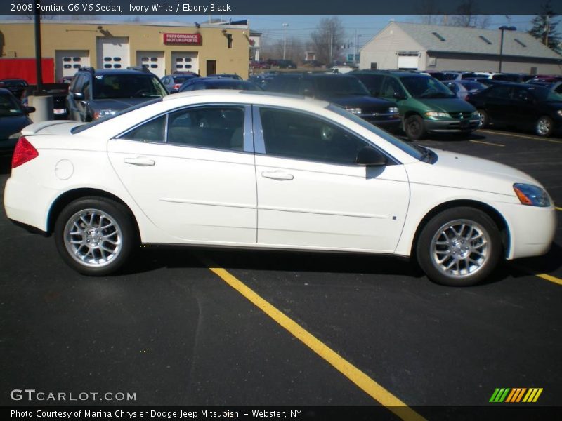 Ivory White / Ebony Black 2008 Pontiac G6 V6 Sedan