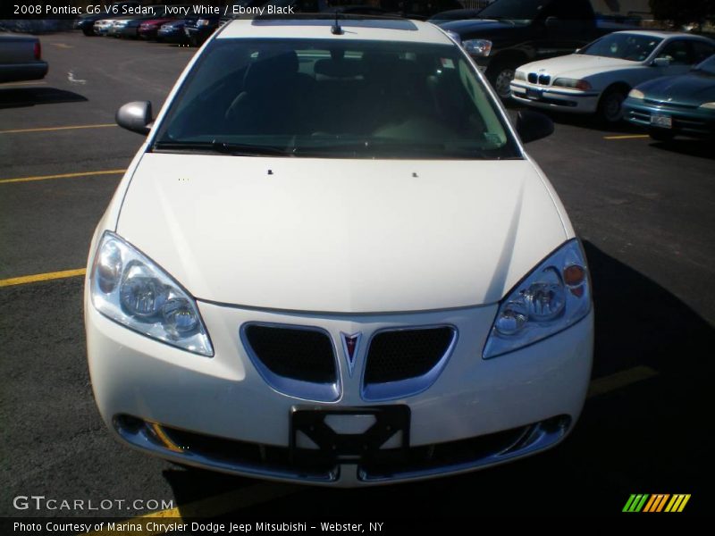 Ivory White / Ebony Black 2008 Pontiac G6 V6 Sedan