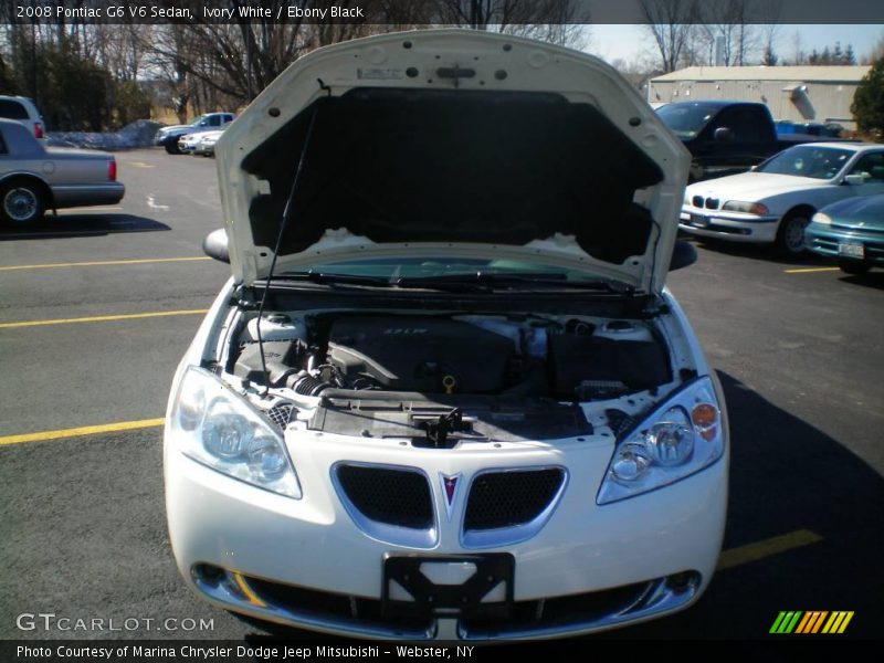 Ivory White / Ebony Black 2008 Pontiac G6 V6 Sedan