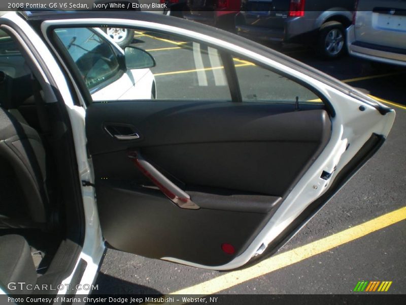 Ivory White / Ebony Black 2008 Pontiac G6 V6 Sedan
