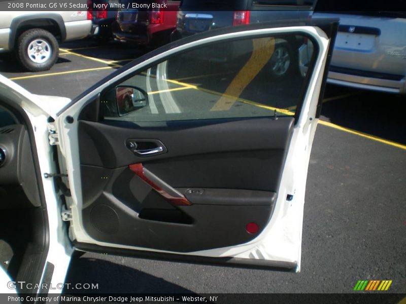 Ivory White / Ebony Black 2008 Pontiac G6 V6 Sedan