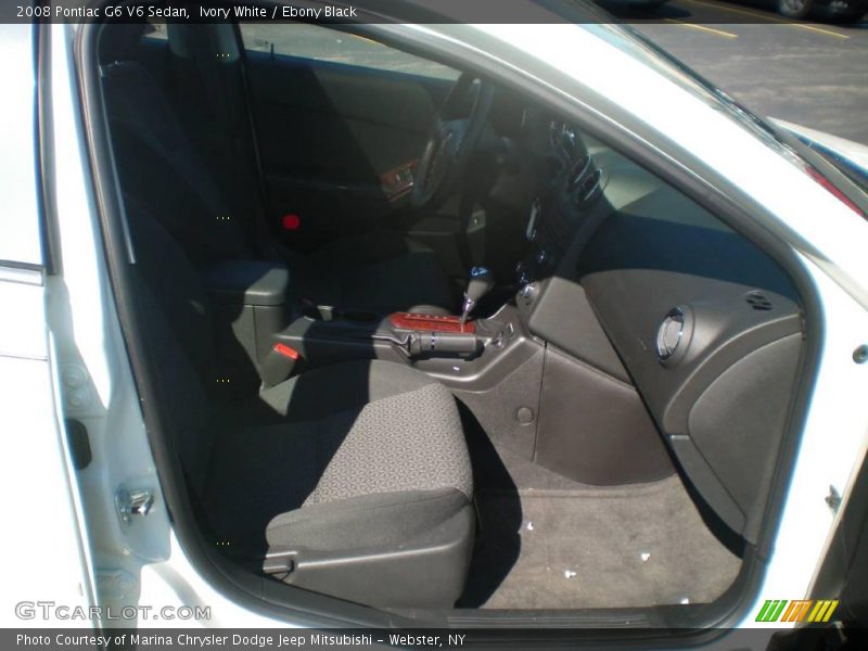 Ivory White / Ebony Black 2008 Pontiac G6 V6 Sedan