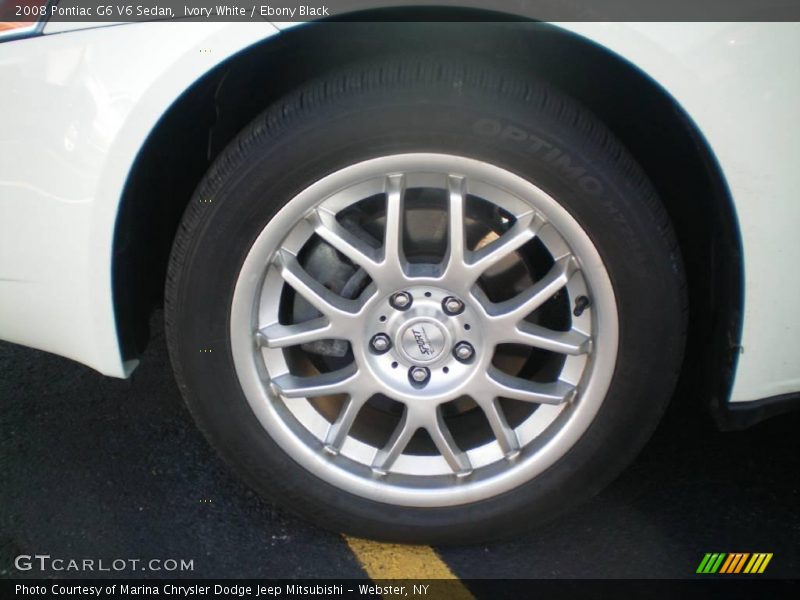 Ivory White / Ebony Black 2008 Pontiac G6 V6 Sedan