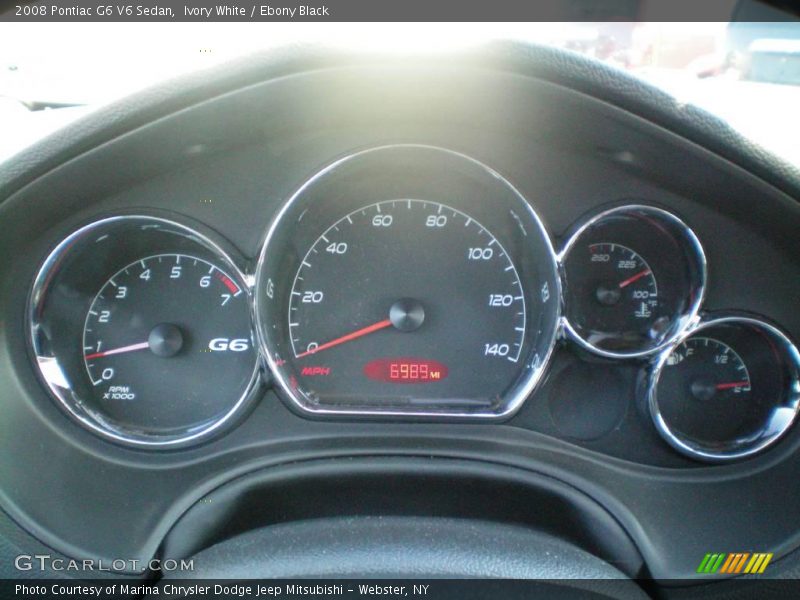 Ivory White / Ebony Black 2008 Pontiac G6 V6 Sedan