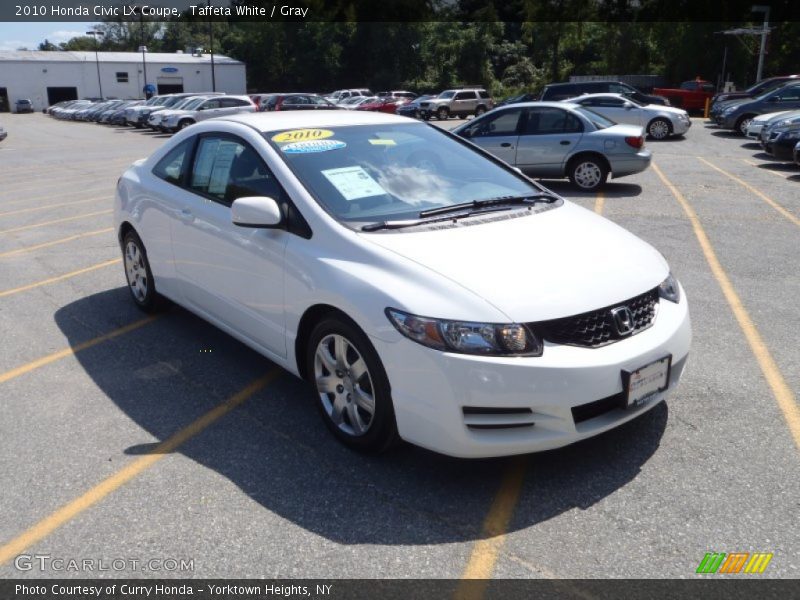 Taffeta White / Gray 2010 Honda Civic LX Coupe