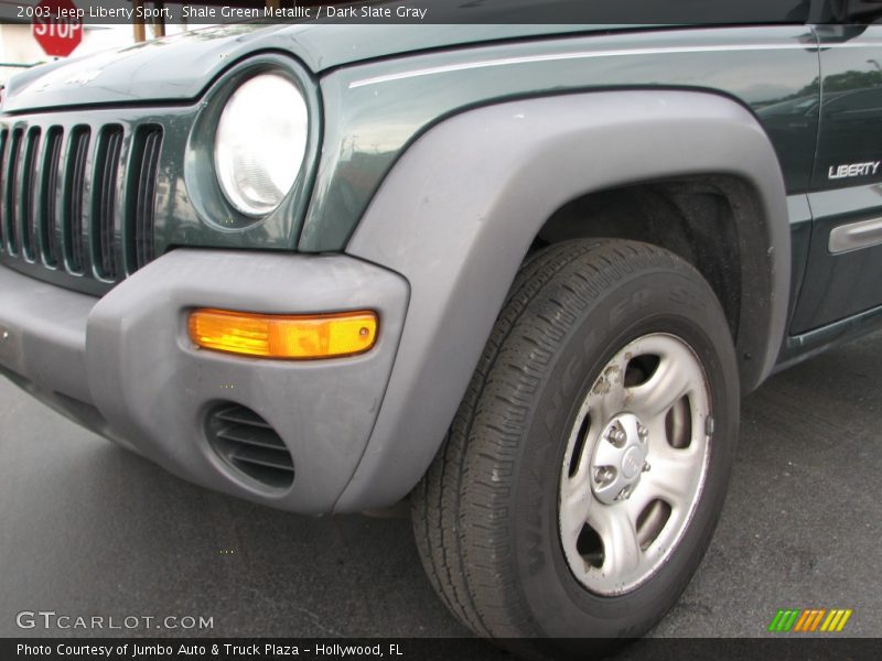 Shale Green Metallic / Dark Slate Gray 2003 Jeep Liberty Sport