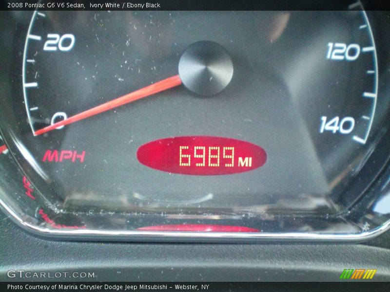 Ivory White / Ebony Black 2008 Pontiac G6 V6 Sedan