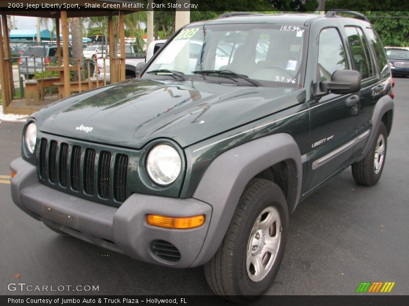Shale Green Metallic / Dark Slate Gray 2003 Jeep Liberty Sport