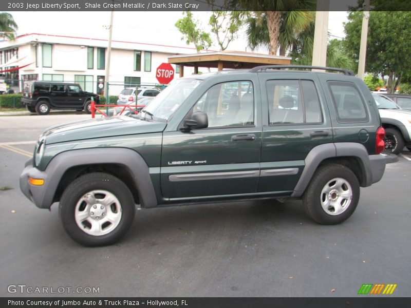 Shale Green Metallic / Dark Slate Gray 2003 Jeep Liberty Sport
