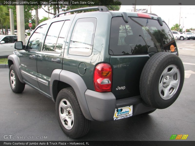 Shale Green Metallic / Dark Slate Gray 2003 Jeep Liberty Sport