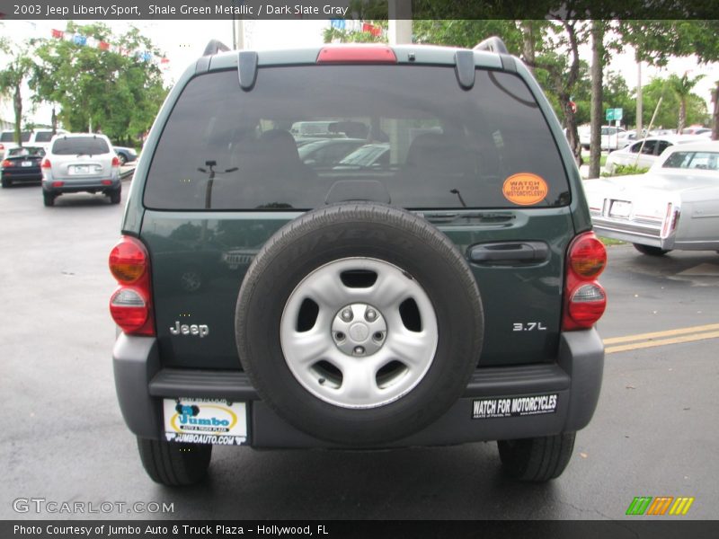 Shale Green Metallic / Dark Slate Gray 2003 Jeep Liberty Sport