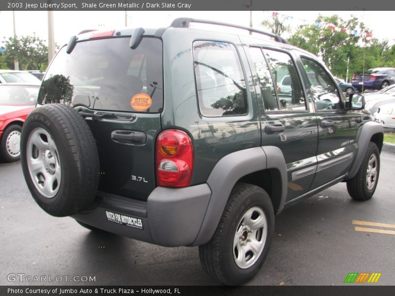 Shale Green Metallic / Dark Slate Gray 2003 Jeep Liberty Sport