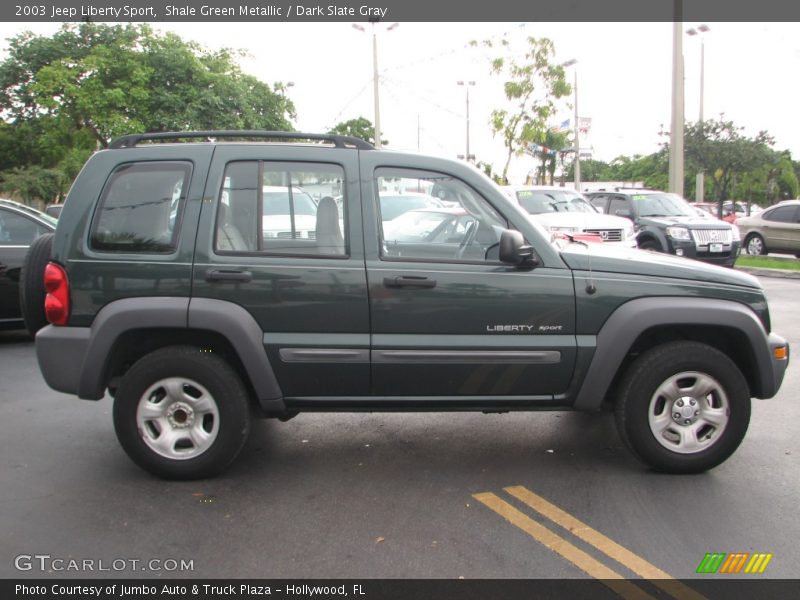 Shale Green Metallic / Dark Slate Gray 2003 Jeep Liberty Sport