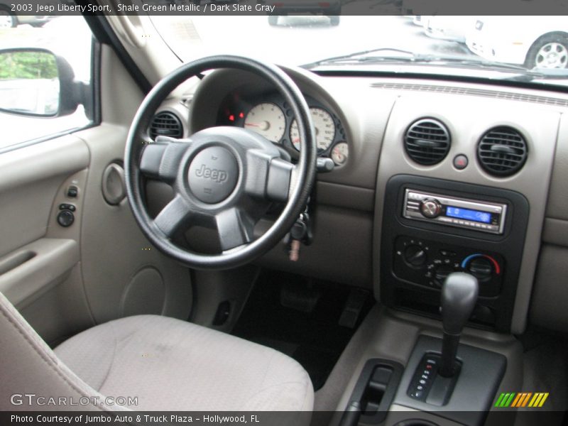 Shale Green Metallic / Dark Slate Gray 2003 Jeep Liberty Sport