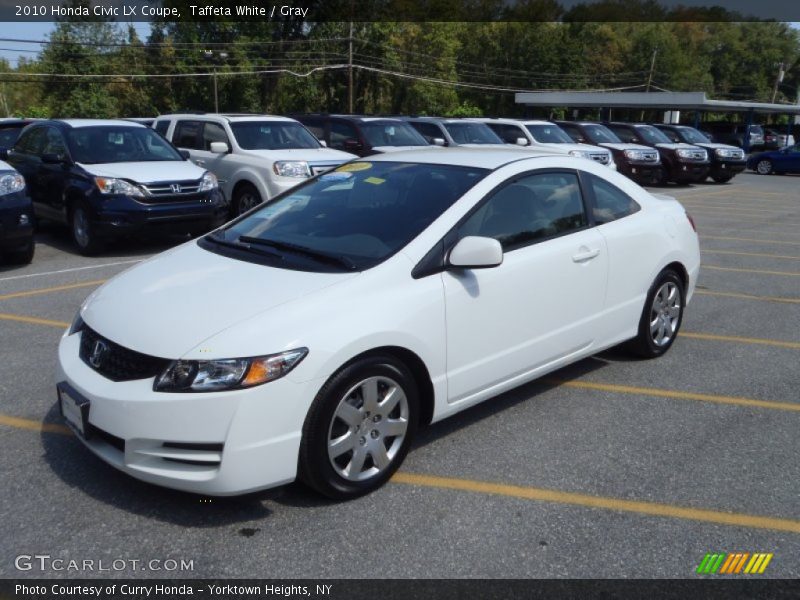 Taffeta White / Gray 2010 Honda Civic LX Coupe