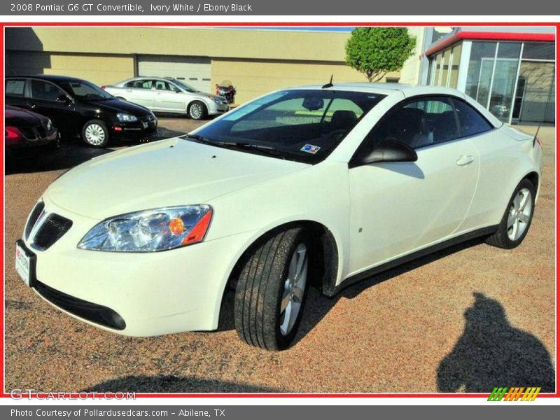 Ivory White / Ebony Black 2008 Pontiac G6 GT Convertible