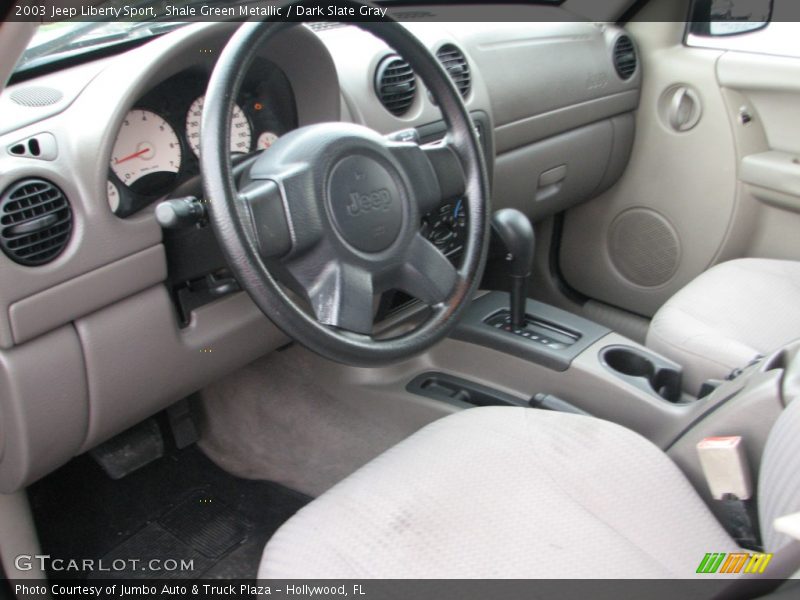 Shale Green Metallic / Dark Slate Gray 2003 Jeep Liberty Sport