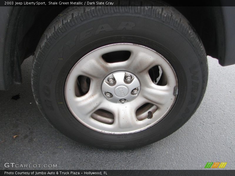 Shale Green Metallic / Dark Slate Gray 2003 Jeep Liberty Sport
