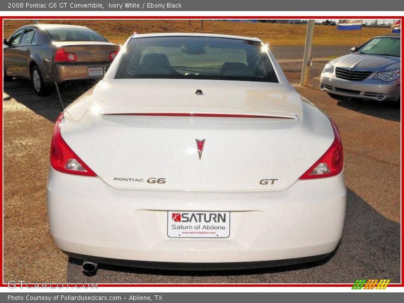Ivory White / Ebony Black 2008 Pontiac G6 GT Convertible