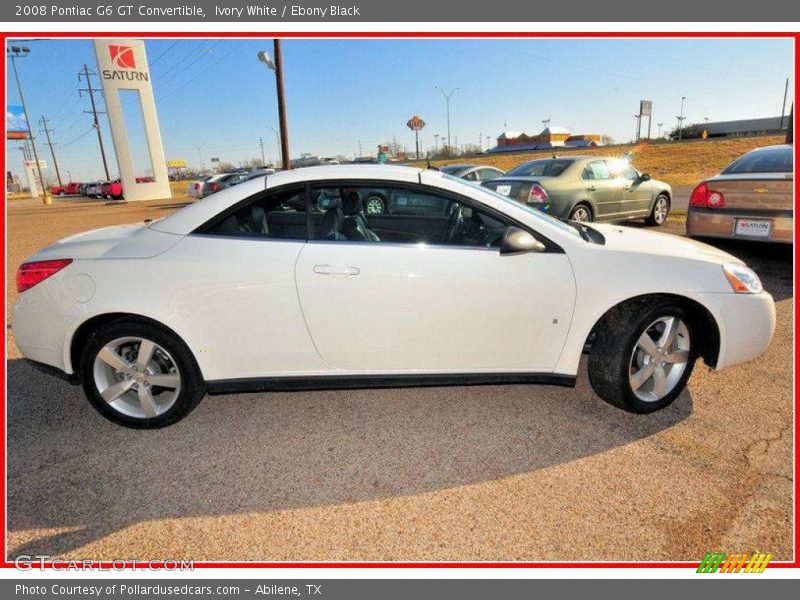 Ivory White / Ebony Black 2008 Pontiac G6 GT Convertible