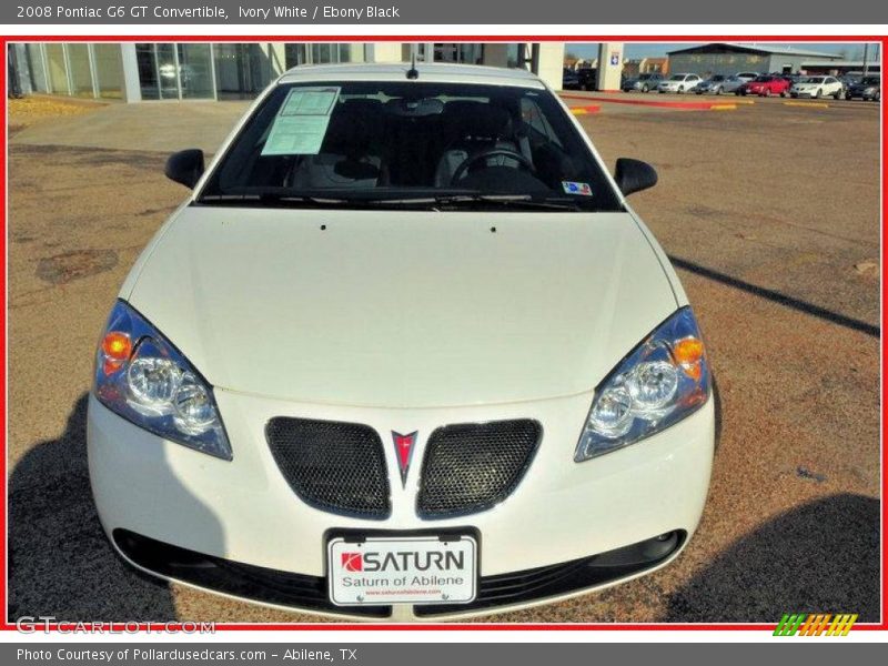 Ivory White / Ebony Black 2008 Pontiac G6 GT Convertible