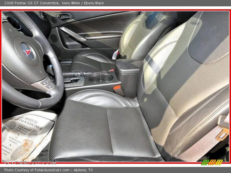 Ivory White / Ebony Black 2008 Pontiac G6 GT Convertible