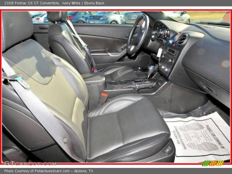 Ivory White / Ebony Black 2008 Pontiac G6 GT Convertible