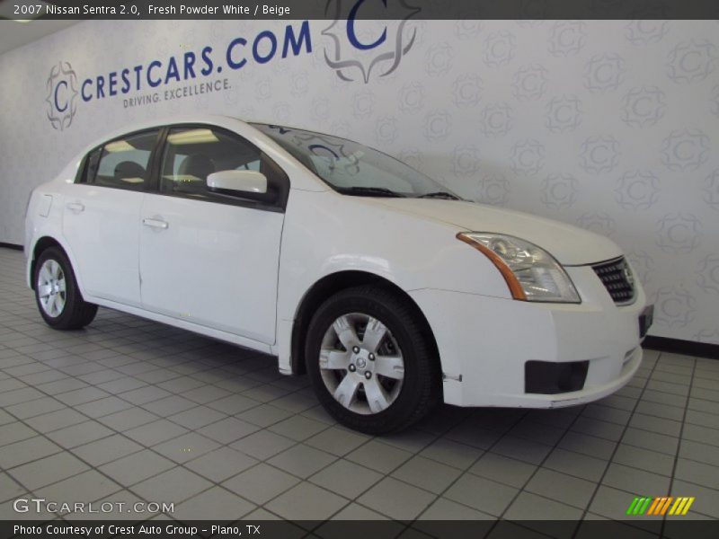 Fresh Powder White / Beige 2007 Nissan Sentra 2.0