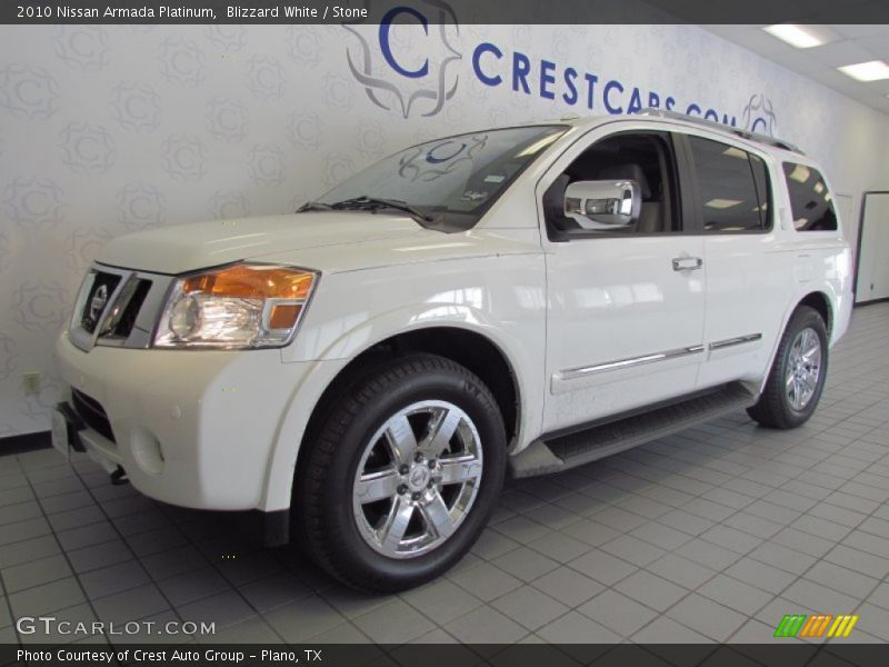 Blizzard White / Stone 2010 Nissan Armada Platinum