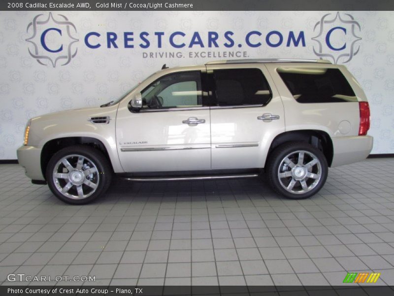 Gold Mist / Cocoa/Light Cashmere 2008 Cadillac Escalade AWD