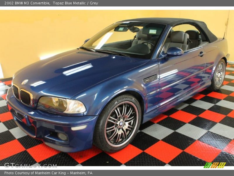 Topaz Blue Metallic / Grey 2002 BMW M3 Convertible