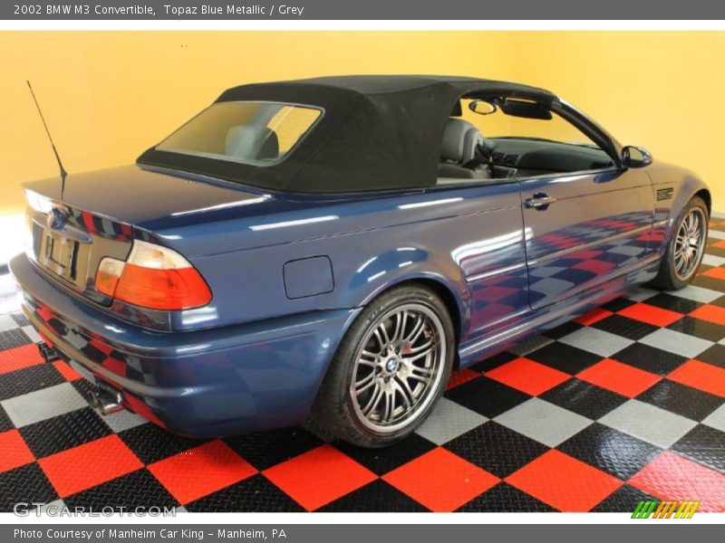 Topaz Blue Metallic / Grey 2002 BMW M3 Convertible