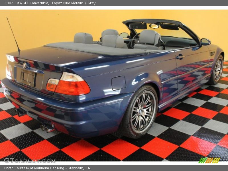 Topaz Blue Metallic / Grey 2002 BMW M3 Convertible