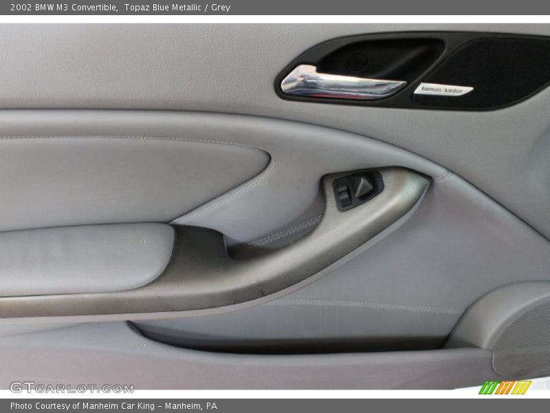 Topaz Blue Metallic / Grey 2002 BMW M3 Convertible