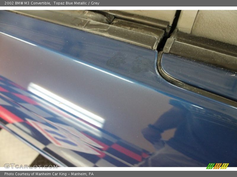Topaz Blue Metallic / Grey 2002 BMW M3 Convertible