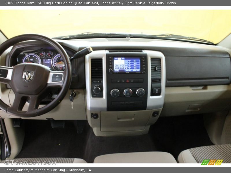 Stone White / Light Pebble Beige/Bark Brown 2009 Dodge Ram 1500 Big Horn Edition Quad Cab 4x4