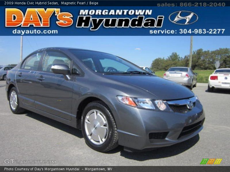 Magnetic Pearl / Beige 2009 Honda Civic Hybrid Sedan