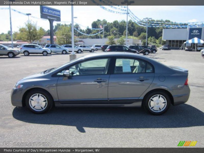 Magnetic Pearl / Beige 2009 Honda Civic Hybrid Sedan