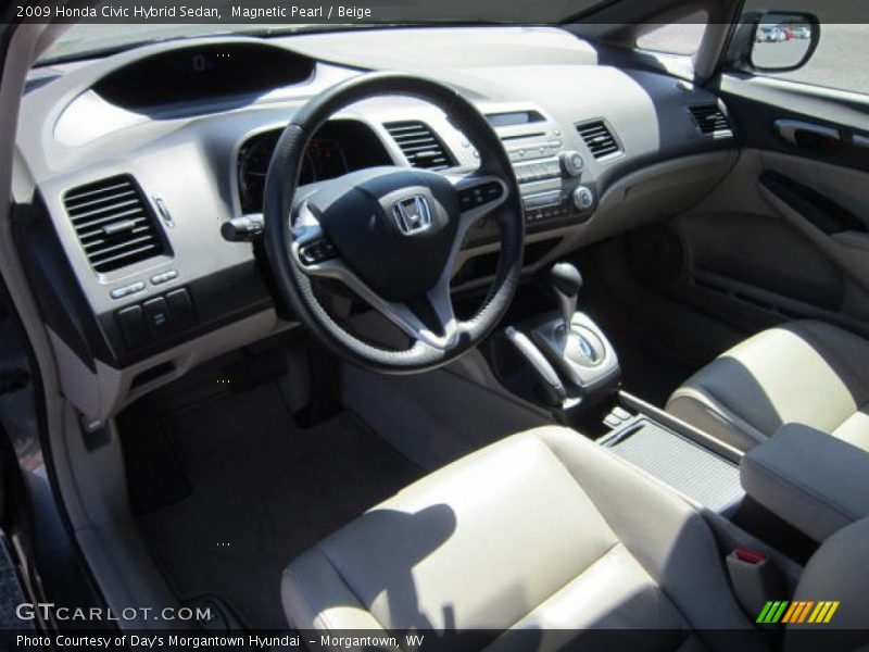 Magnetic Pearl / Beige 2009 Honda Civic Hybrid Sedan