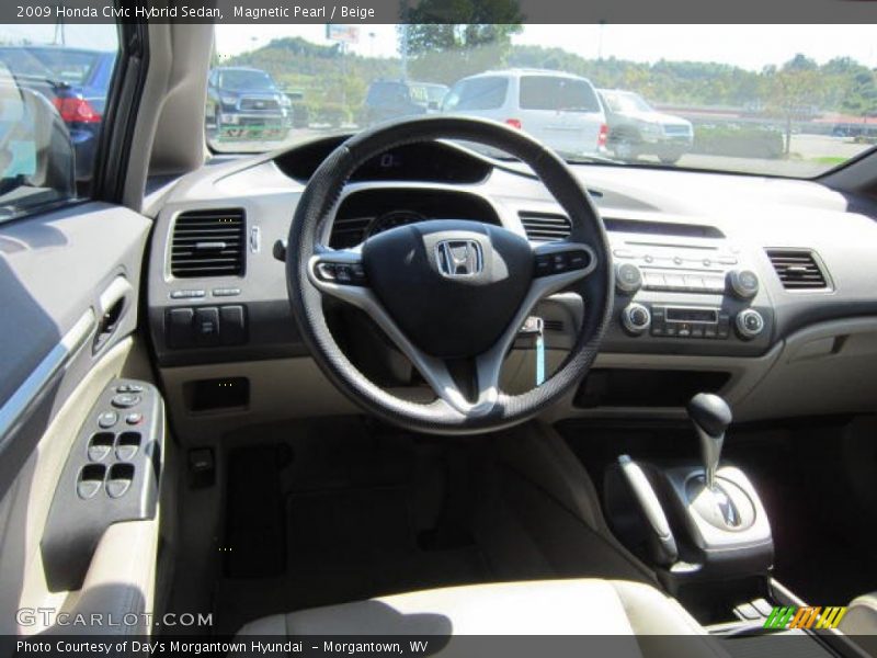 Magnetic Pearl / Beige 2009 Honda Civic Hybrid Sedan
