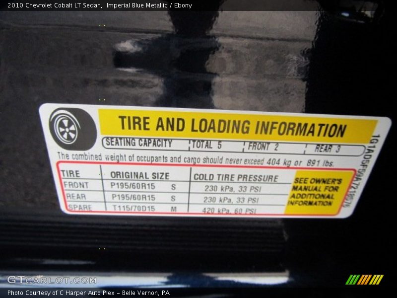 Imperial Blue Metallic / Ebony 2010 Chevrolet Cobalt LT Sedan