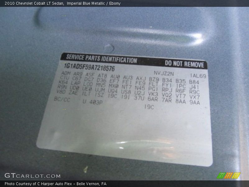 Imperial Blue Metallic / Ebony 2010 Chevrolet Cobalt LT Sedan