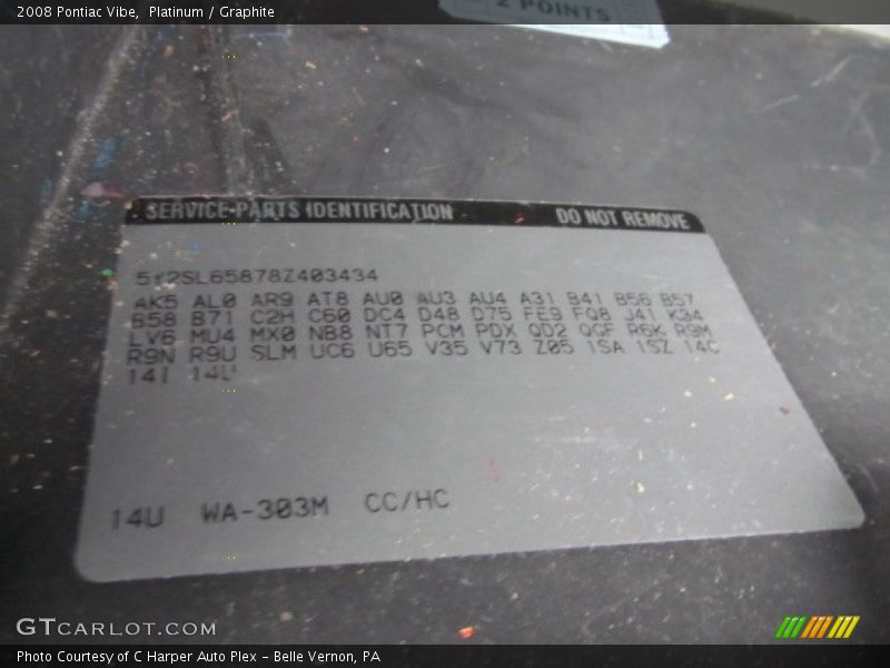 Platinum / Graphite 2008 Pontiac Vibe