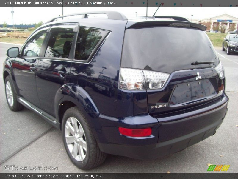 Cosmic Blue Metallic / Black 2011 Mitsubishi Outlander SE AWD